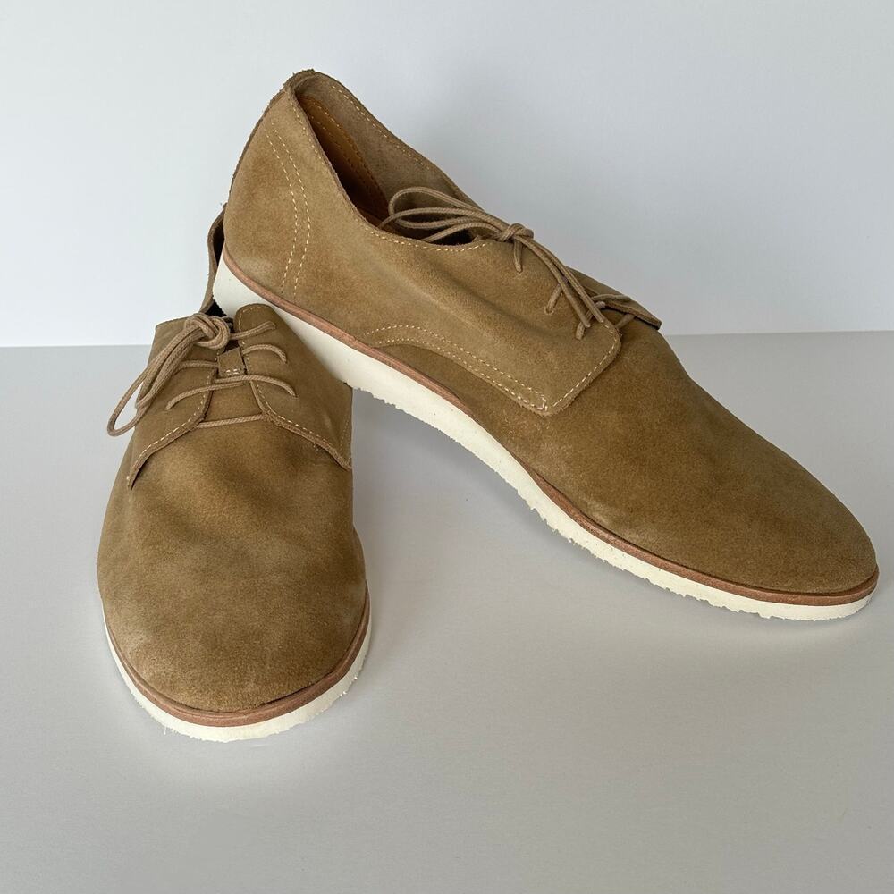 Nisolo Sedona Travel Derby Men’s Size 10 Stone Suede Leather Oxford Shoes